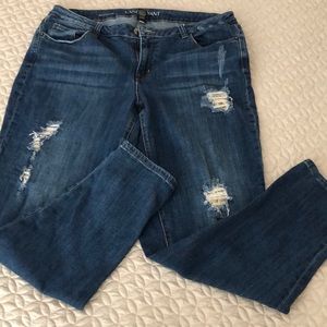 Lane Bryant Distressed Boyfriend Jeans